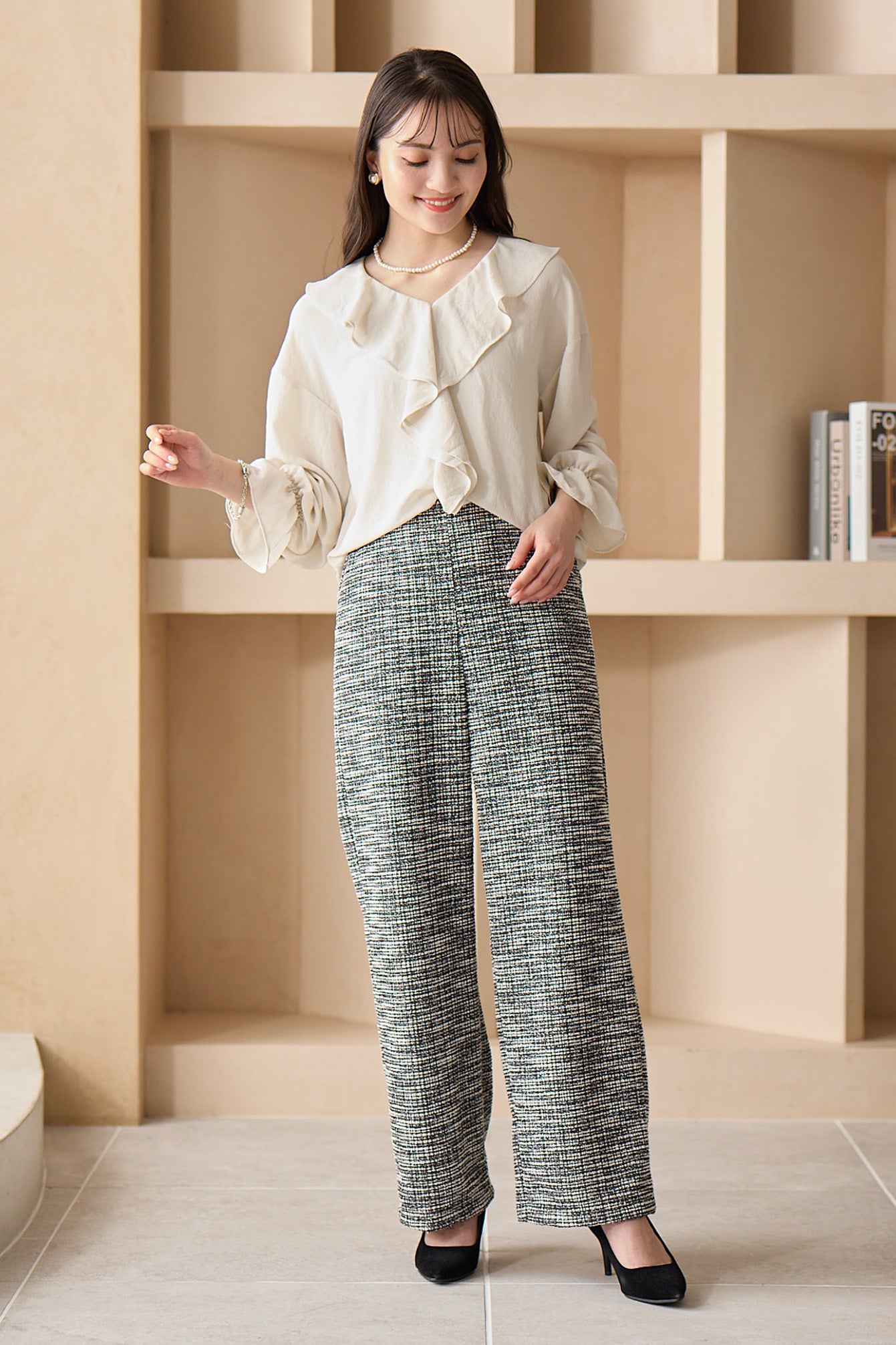 ラメツイード・ワイドストレート