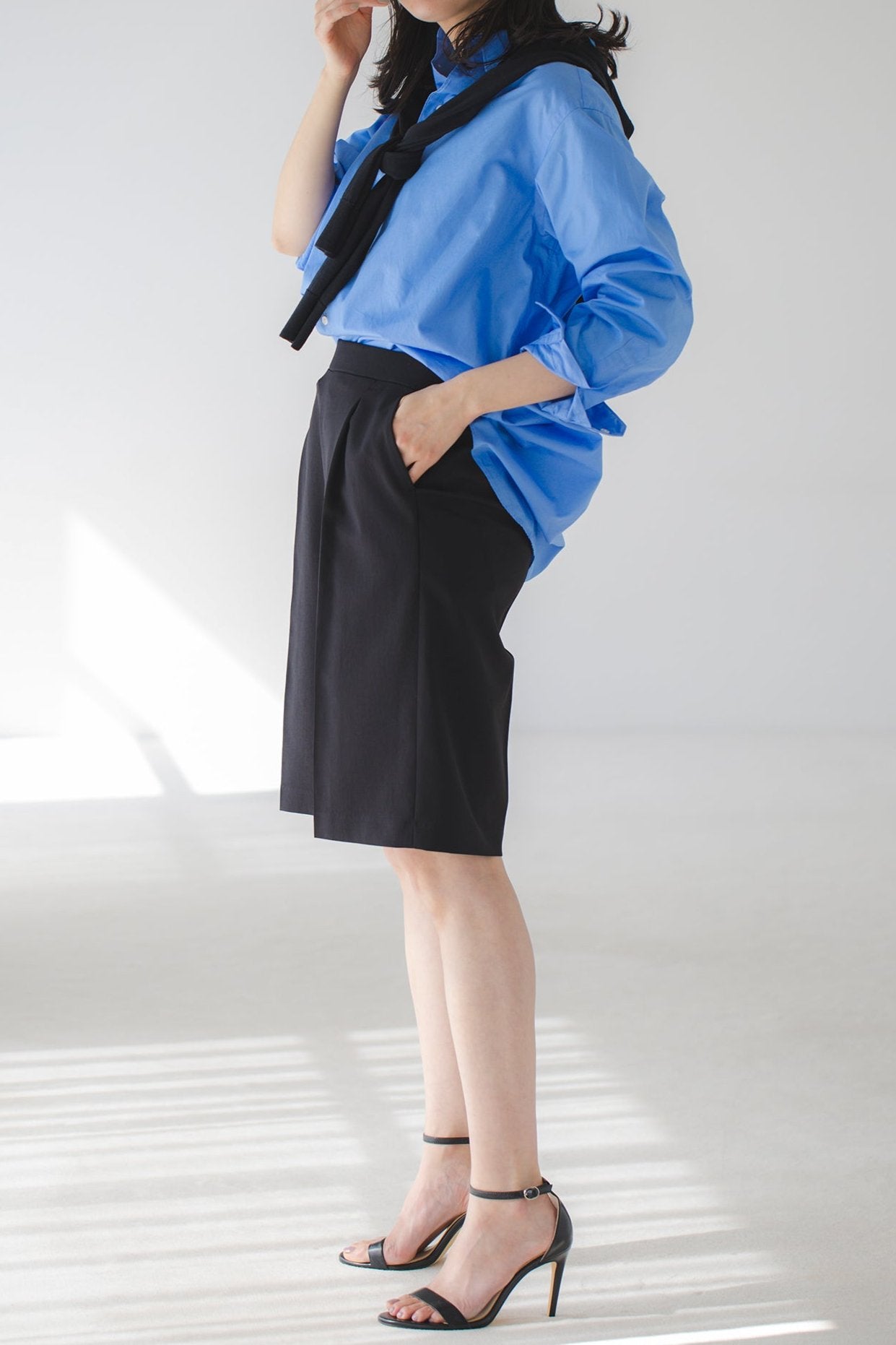 エコツイル タックショートパンツ