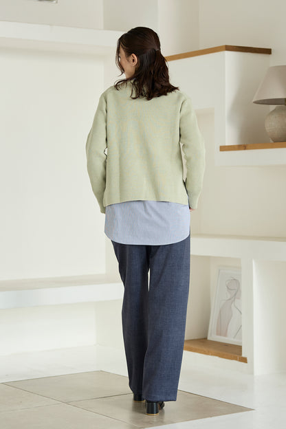 【特別お試し価格】すふれ起毛プラス 蓄熱保温 イージースラックス テーパード＆デニムプリントワイド