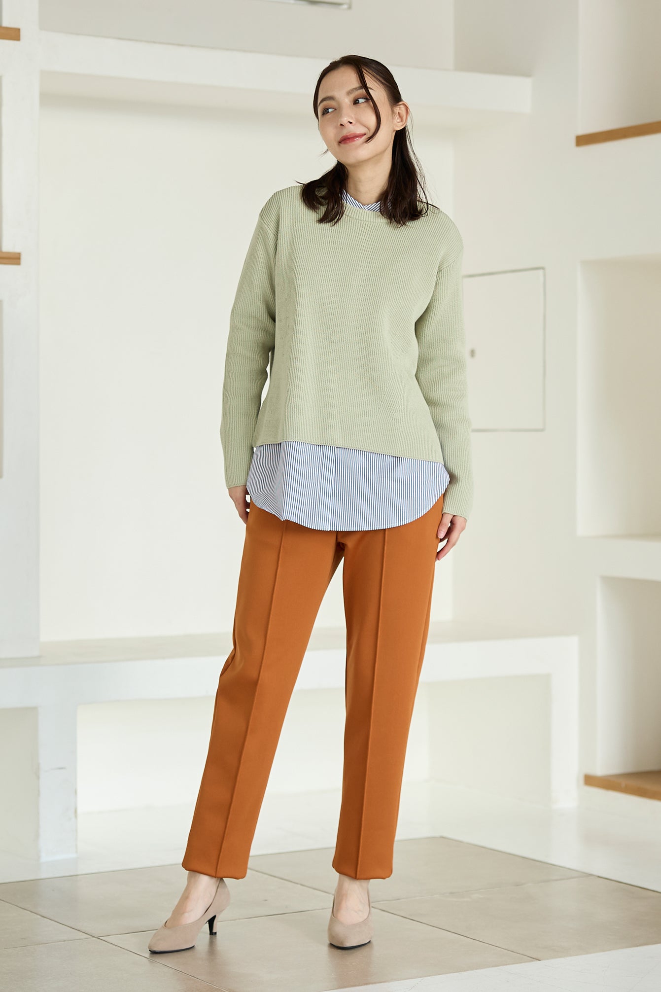 【特別お試し価格】すふれ起毛プラス 蓄熱保温 イージースラックス テーパード＆デニムプリントワイド