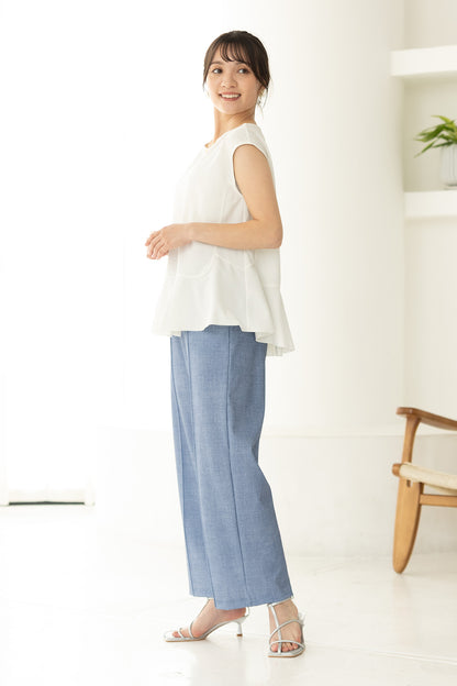 メッシュデニム ワイドストレート