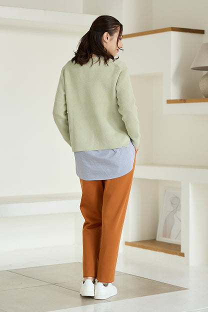 【特別お試し価格】すふれ起毛プラス 蓄熱保温 イージースラックス テーパード＆デニムプリントワイド