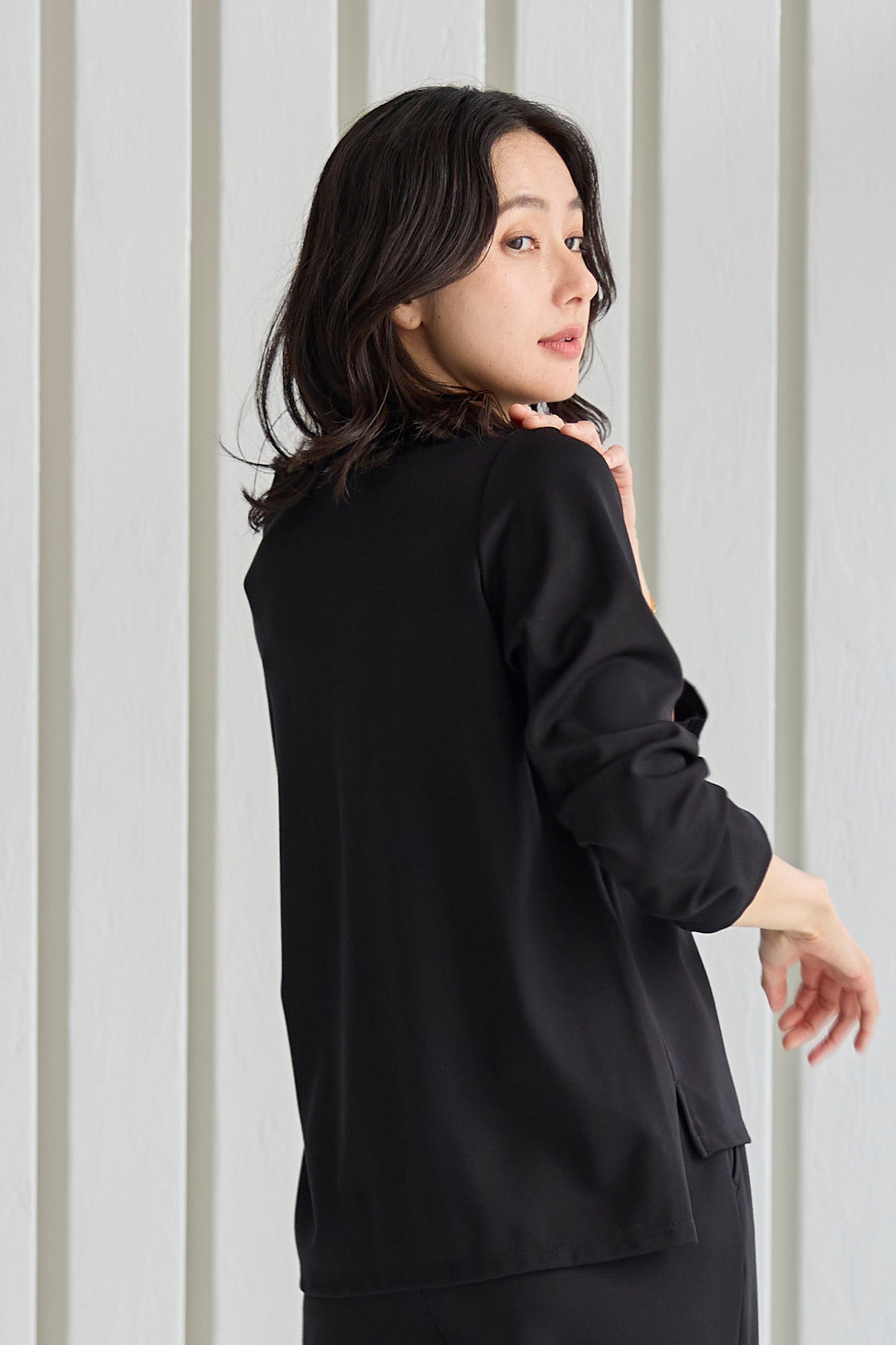 【SALE】スムースレーヨン サイドスリットプルオーバー