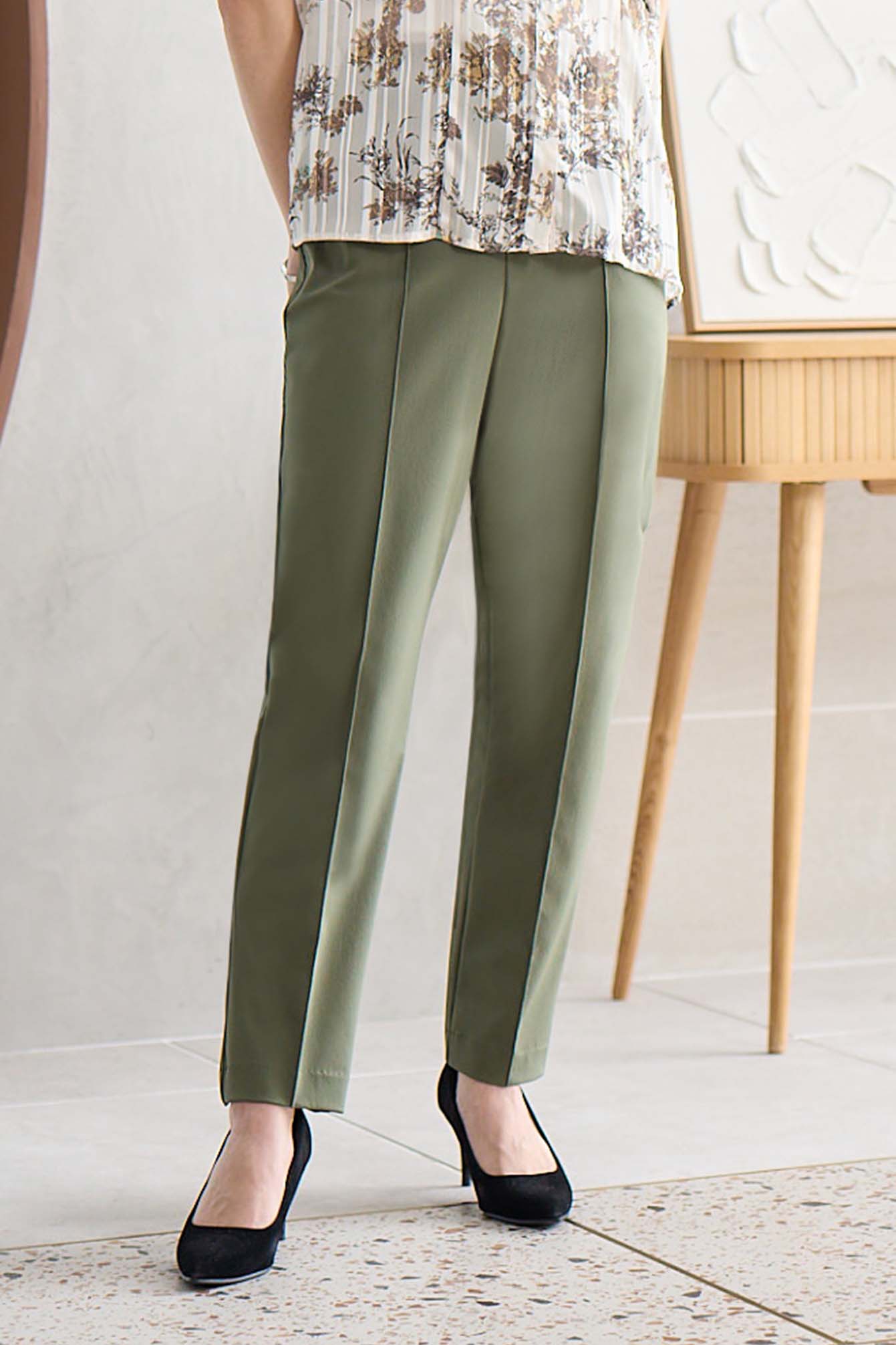 【おまとめ割 対象】サーラドライ 吸水速乾 接触冷感 イージースラックス テーパード