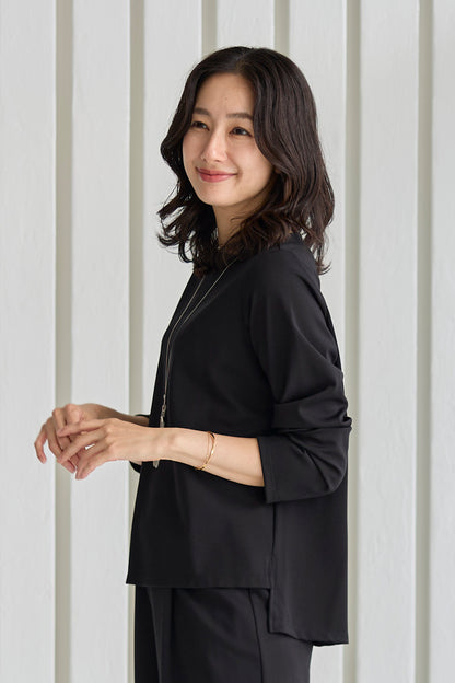 【SALE】スムースレーヨン サイドスリットプルオーバー