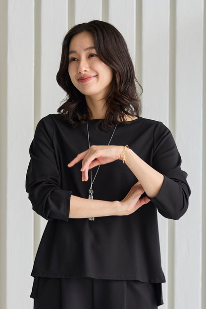 【SALE】スムースレーヨン サイドスリットプルオーバー