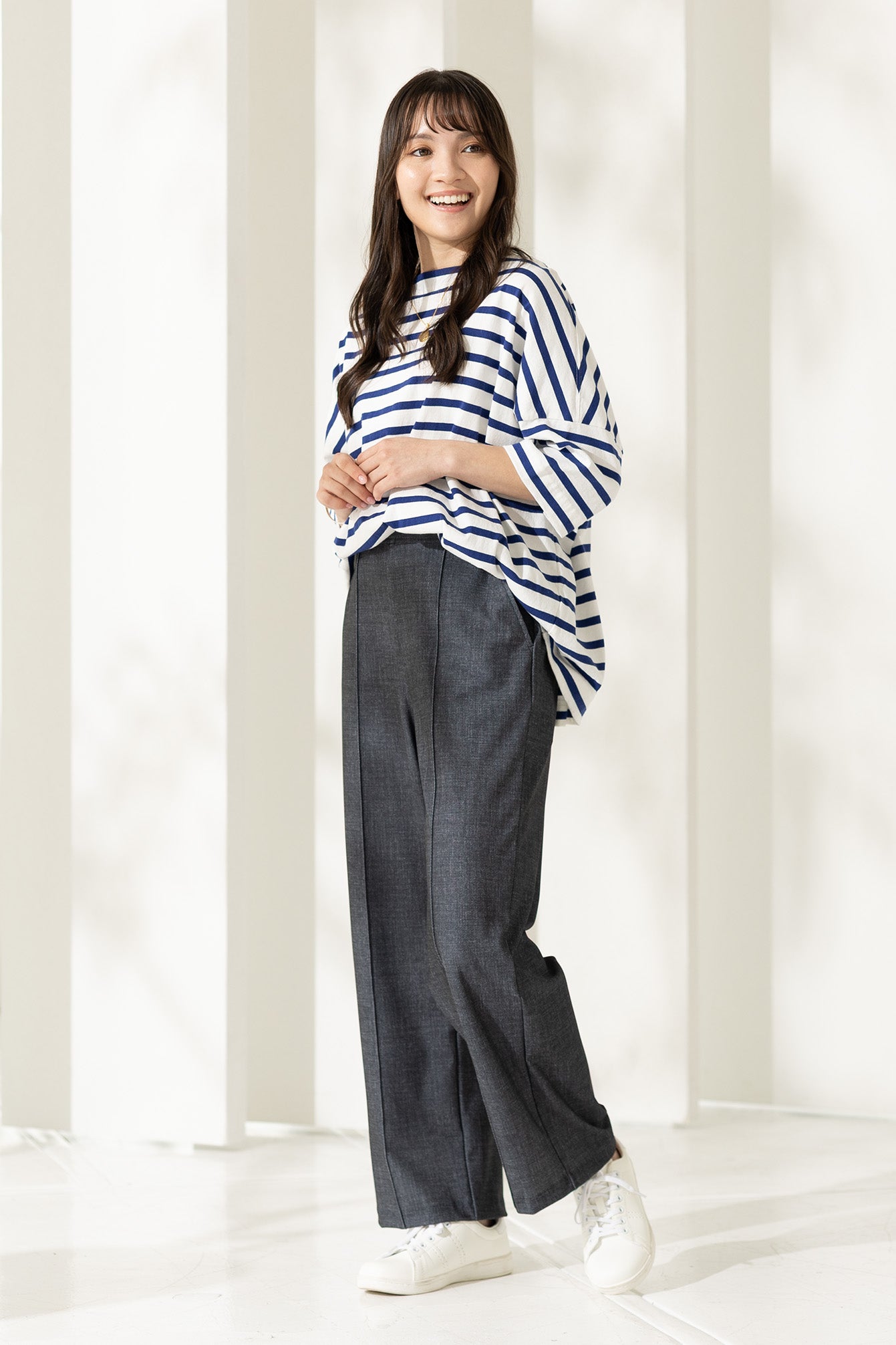 メッシュデニム ワイドストレート
