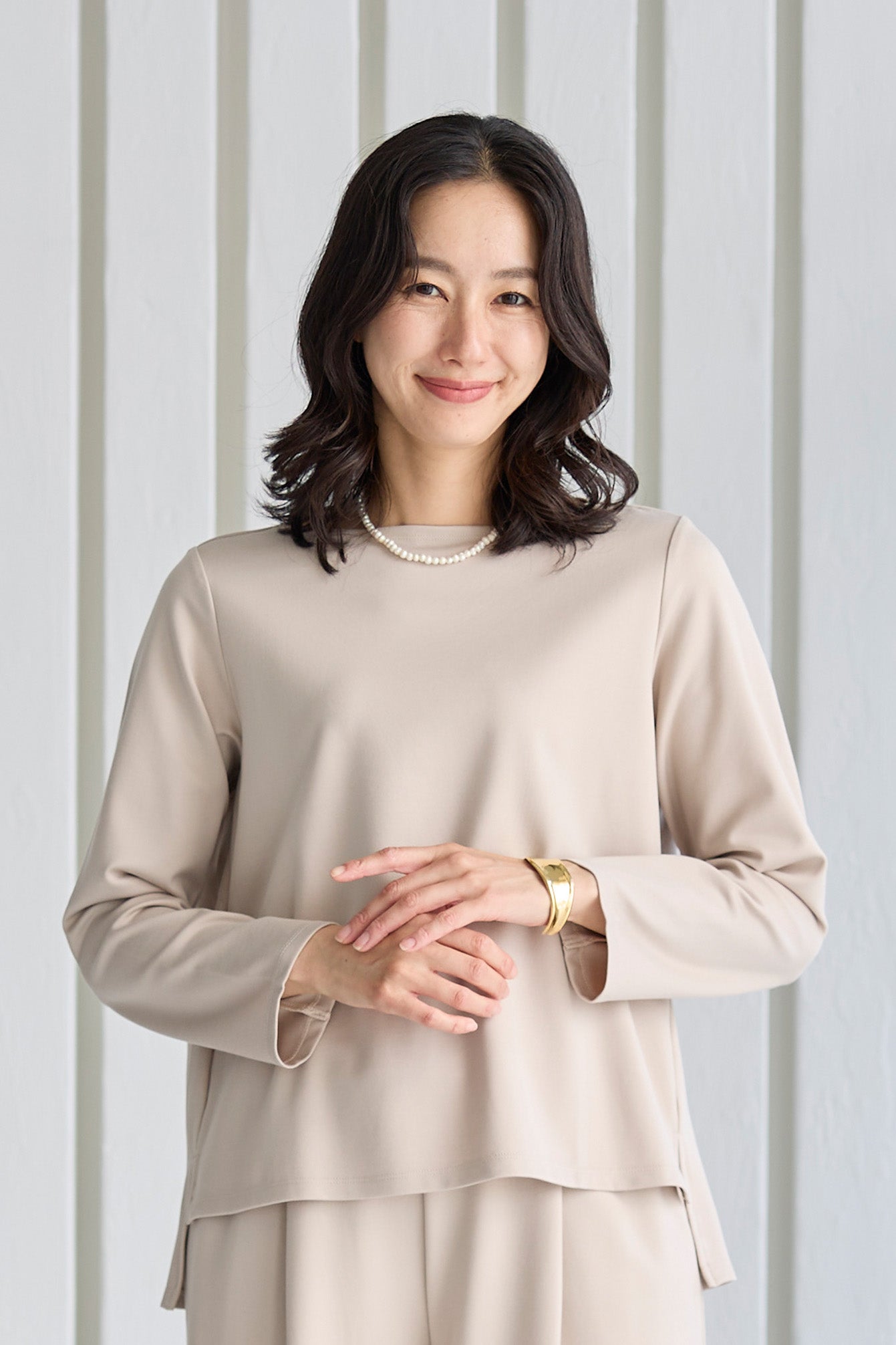 【SALE】スムースレーヨン サイドスリットプルオーバー