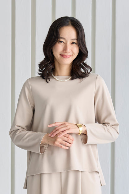【SALE】スムースレーヨン サイドスリットプルオーバー