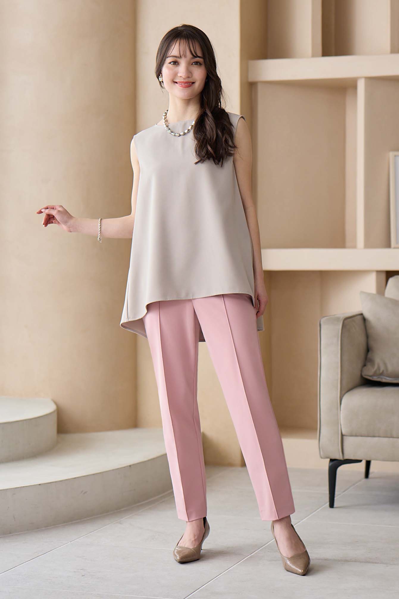 【おまとめ割 対象】サーラドライ 吸水速乾 接触冷感 イージースラックス テーパード