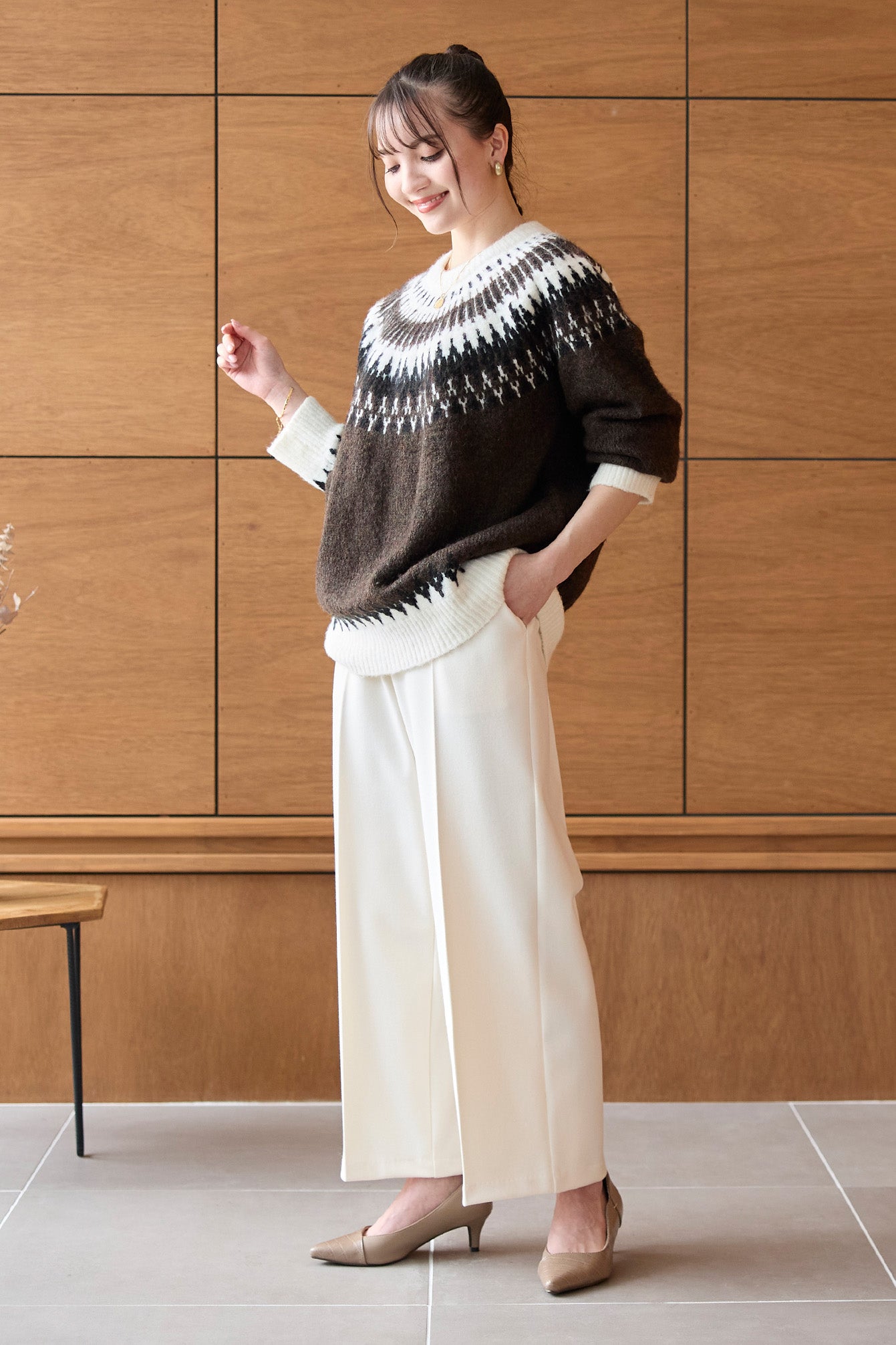 ウーリッチウォーム 吸湿発熱 センタープリーツ ワイド