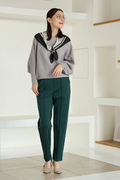 【特別お試し価格】すふれ起毛プラス 蓄熱保温 イージースラックス テーパード＆デニムプリントワイド