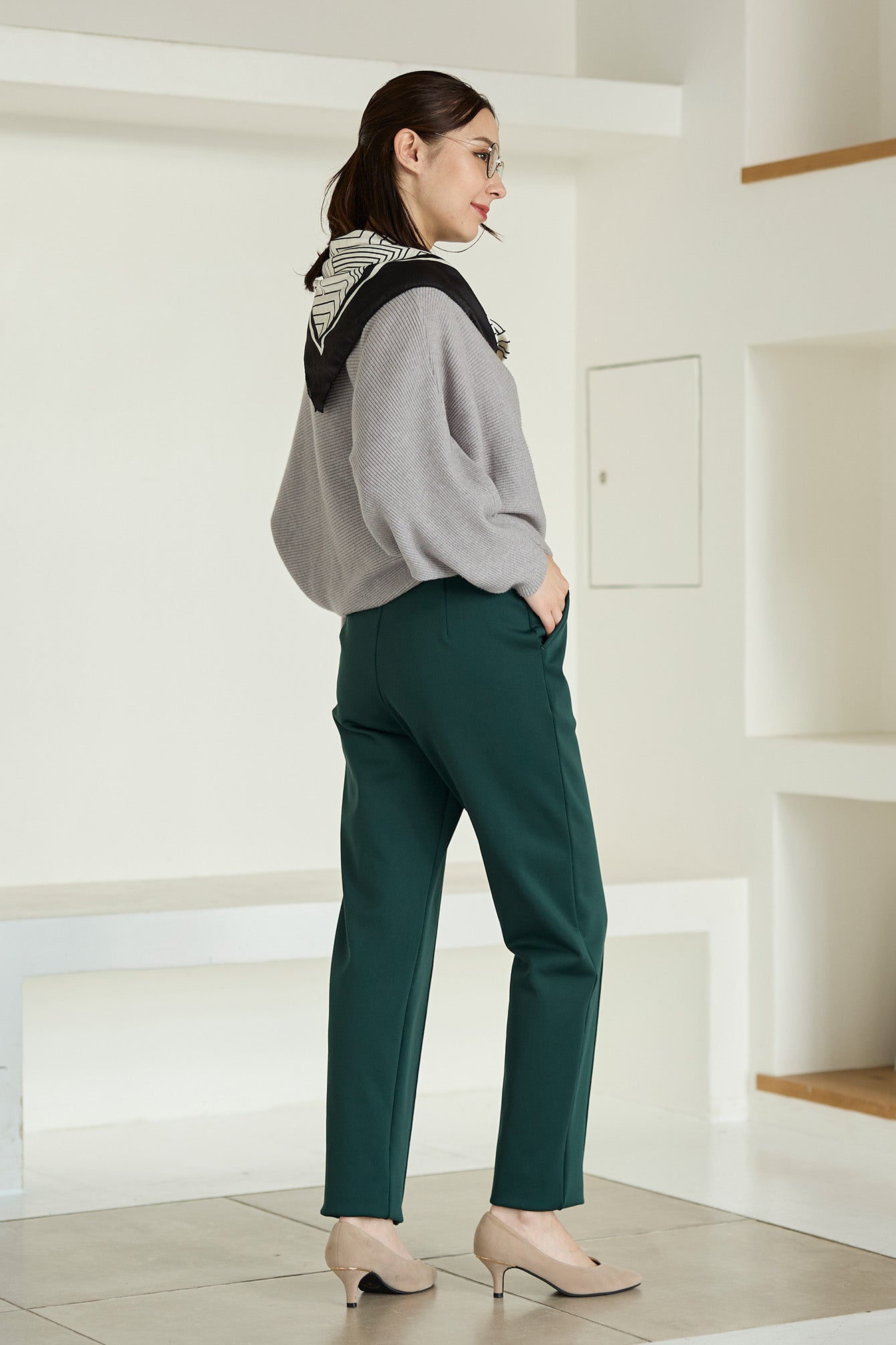 【特別お試し価格】すふれ起毛プラス 蓄熱保温 イージースラックス テーパード＆デニムプリントワイド