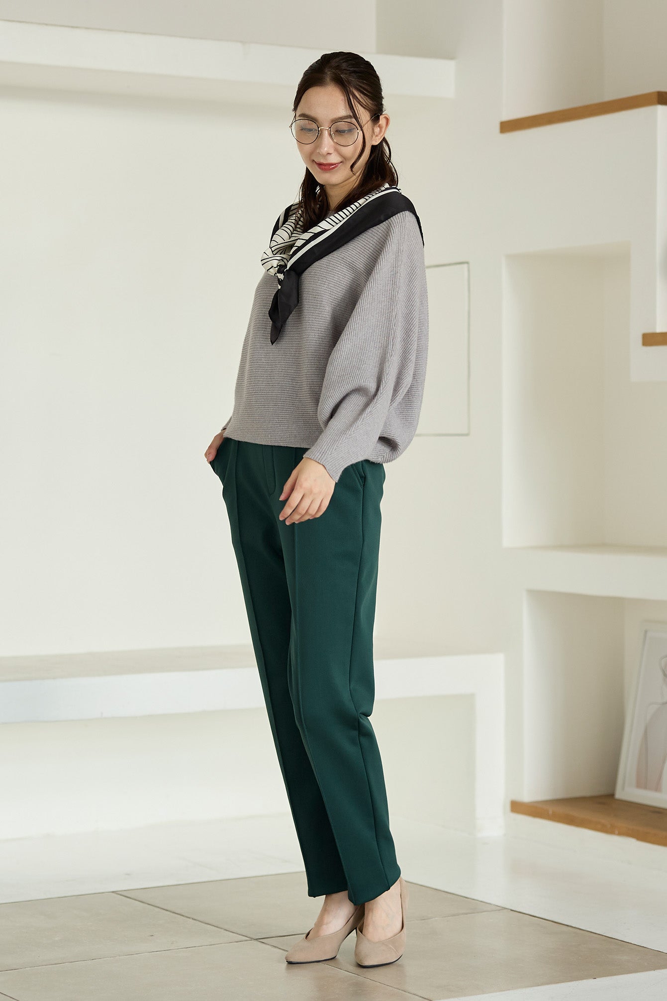 【特別お試し価格】すふれ起毛プラス 蓄熱保温 イージースラックス テーパード＆デニムプリントワイド