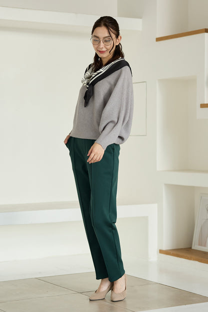 【特別お試し価格】すふれ起毛プラス 蓄熱保温 イージースラックス テーパード＆デニムプリントワイド