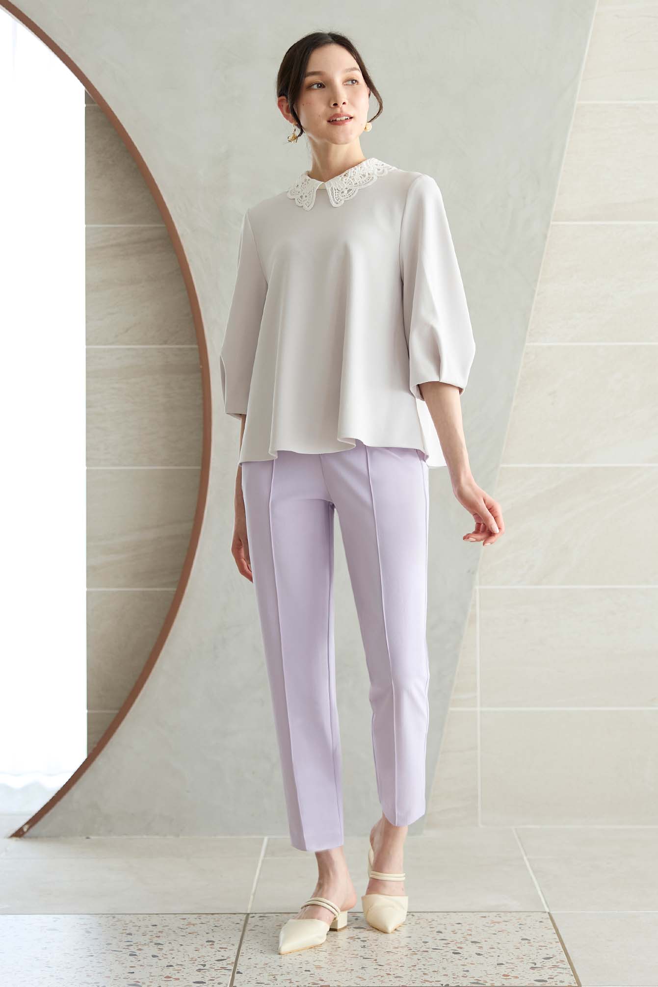 【おまとめ割 対象】サーラドライ 吸水速乾 接触冷感 イージースラックス テーパード