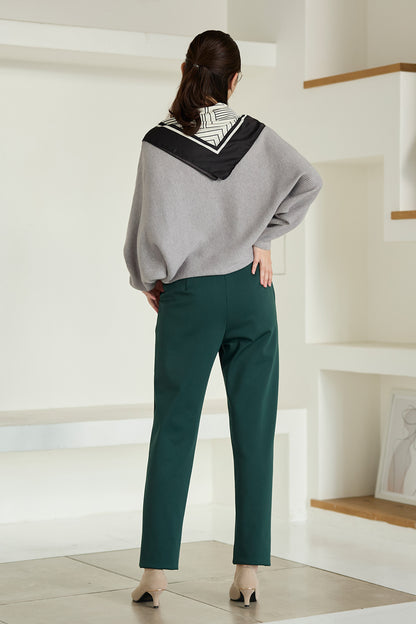 【特別お試し価格】すふれ起毛プラス 蓄熱保温 イージースラックス テーパード＆デニムプリントワイド