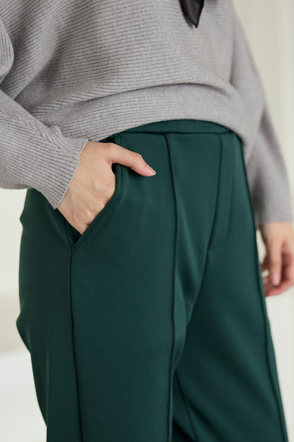 【特別お試し価格】すふれ起毛プラス 蓄熱保温 イージースラックス テーパード＆デニムプリントワイド