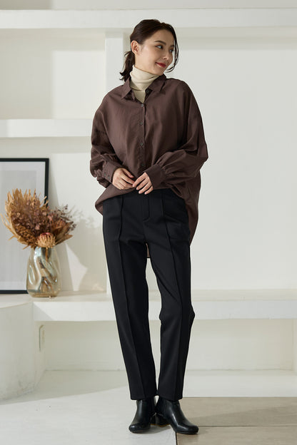 【特別お試し価格】すふれ起毛プラス 蓄熱保温 イージースラックス テーパード＆デニムプリントワイド