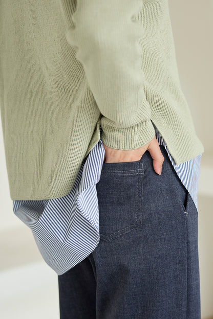 【特別お試し価格】すふれ起毛プラス 蓄熱保温 イージースラックス テーパード＆デニムプリントワイド