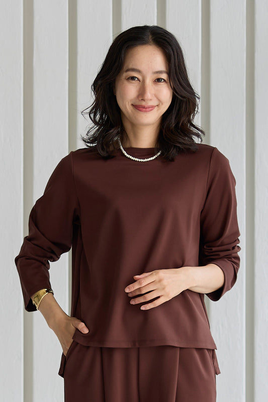 【SALE】スムースレーヨン サイドスリットプルオーバー