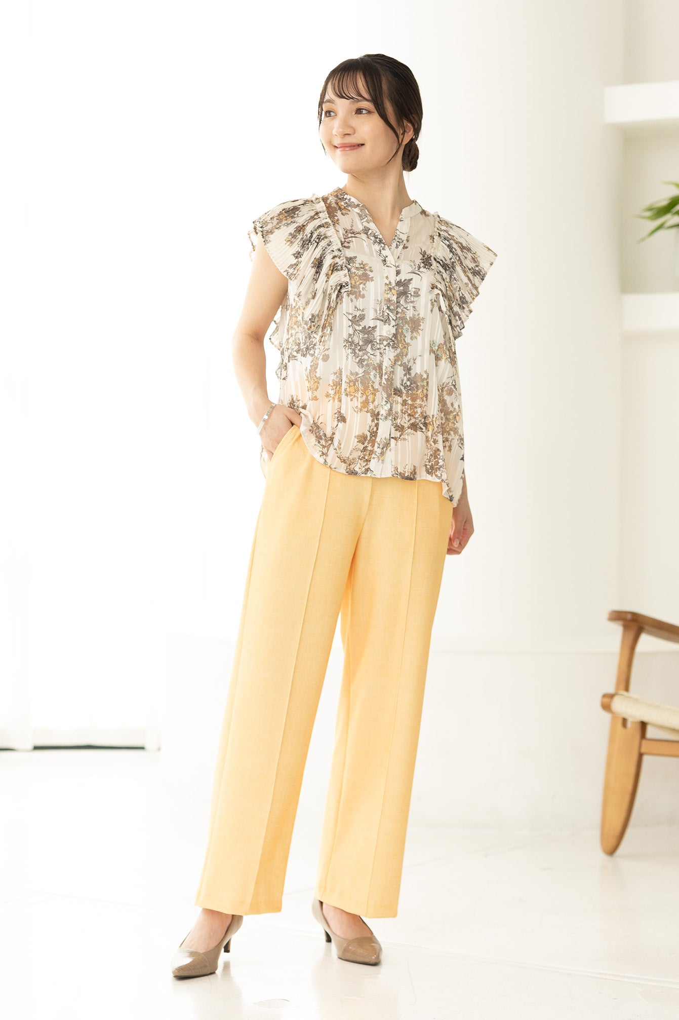 メッシュデニム ワイドストレート