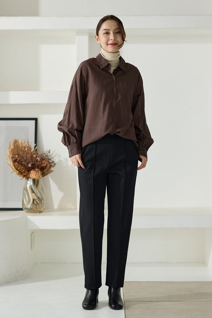 【特別お試し価格】すふれ起毛プラス 蓄熱保温 イージースラックス テーパード＆デニムプリントワイド