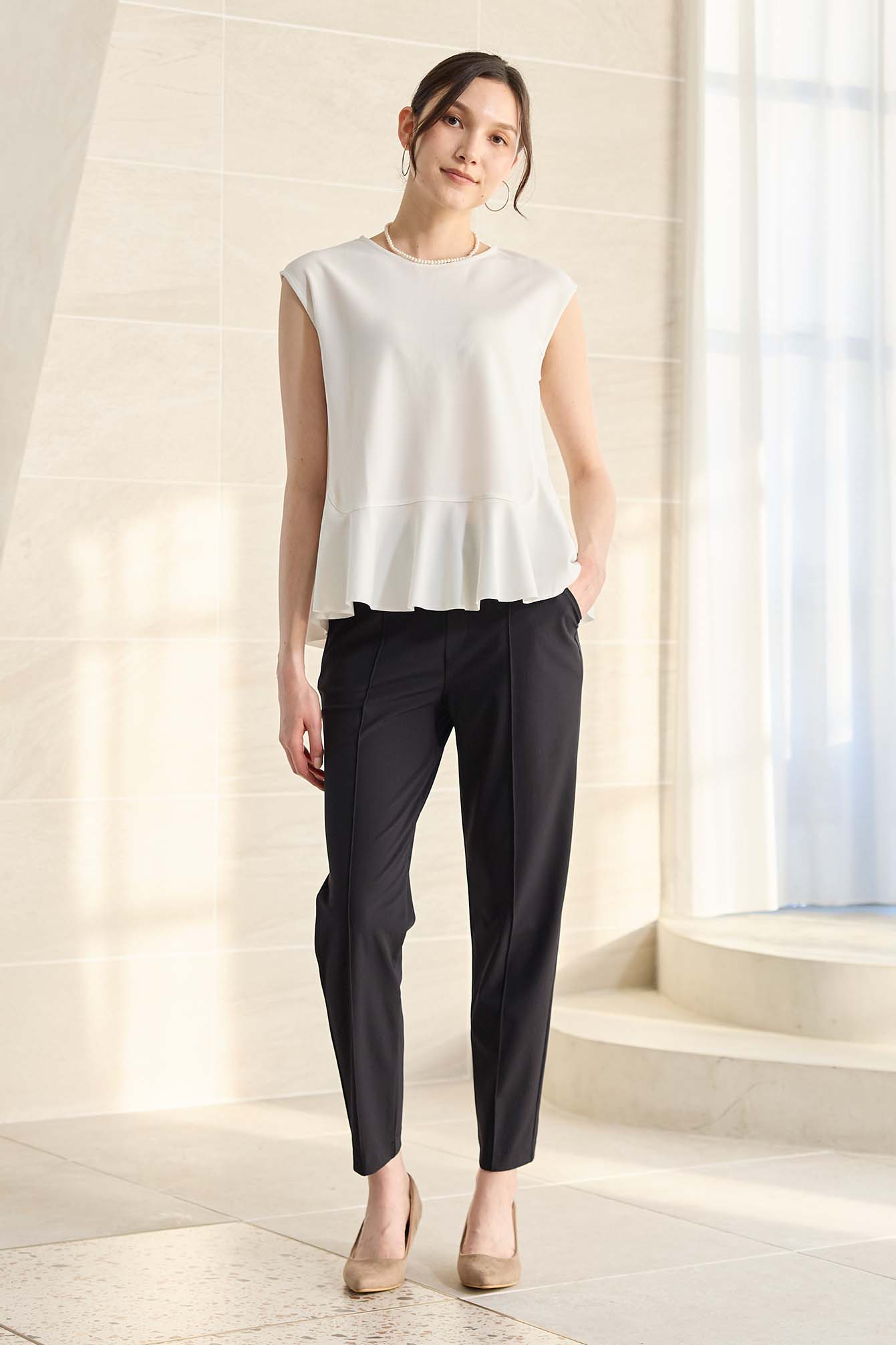 【おまとめ割 対象】サーラドライ 吸水速乾 接触冷感 イージースラックス テーパード