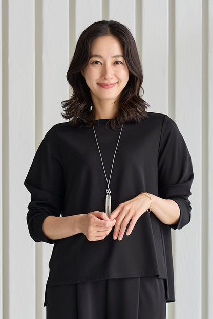 【SALE】スムースレーヨン サイドスリットプルオーバー