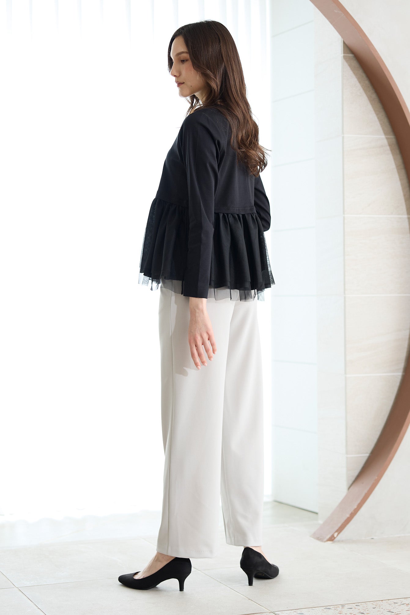 SALE】ジョーゼットニット 吸水速乾 形態安定 イージースラックス
