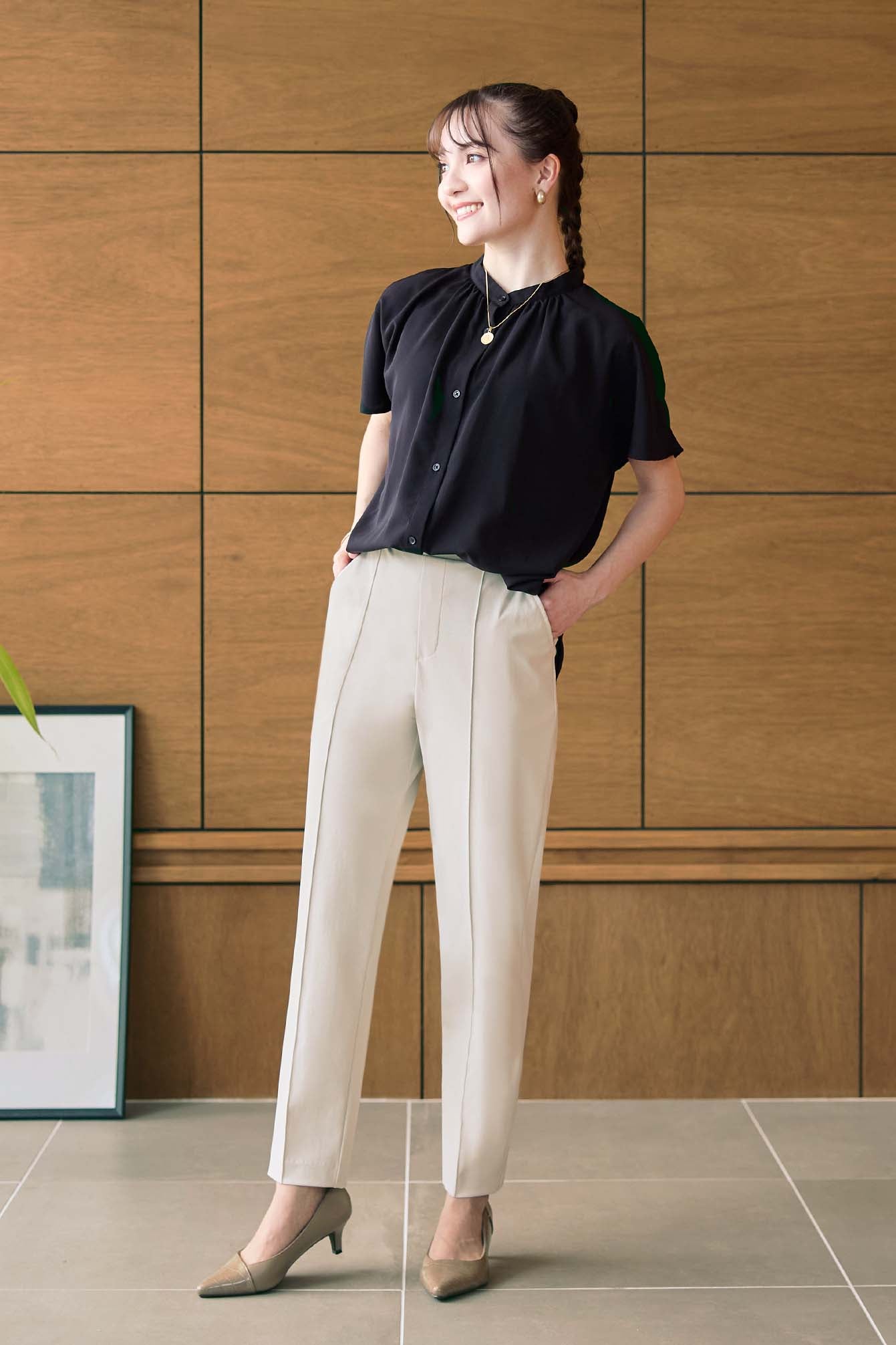 【おまとめ割 対象】サーラドライ 吸水速乾 接触冷感 イージースラックス テーパード