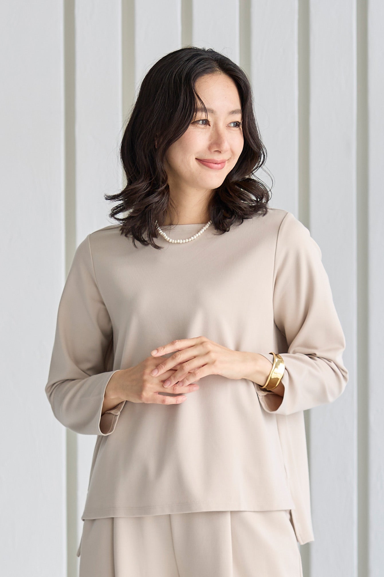 【SALE】スムースレーヨン サイドスリットプルオーバー
