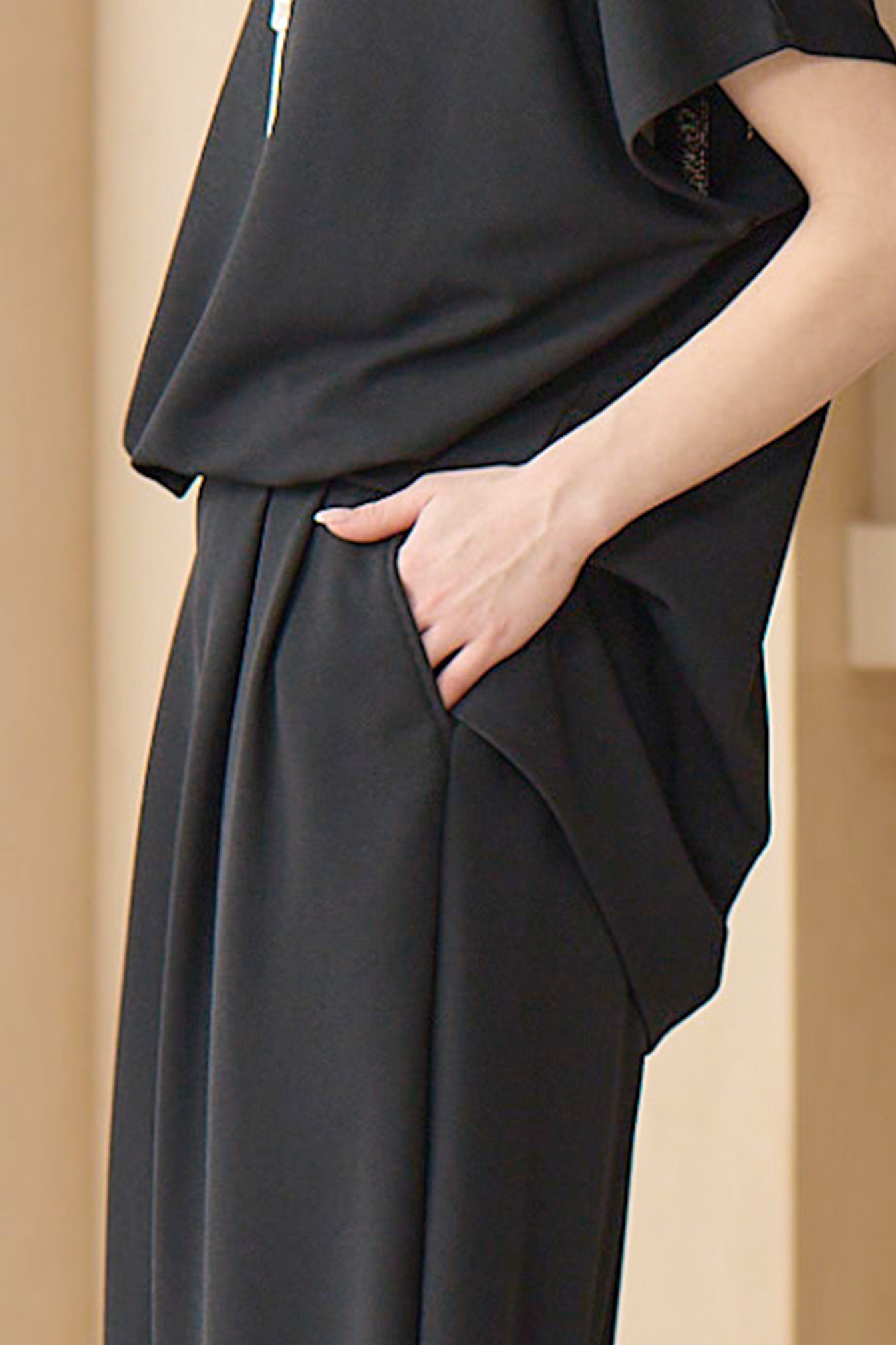 涼しやドライ 風が通る フレアーワイドパンツ
