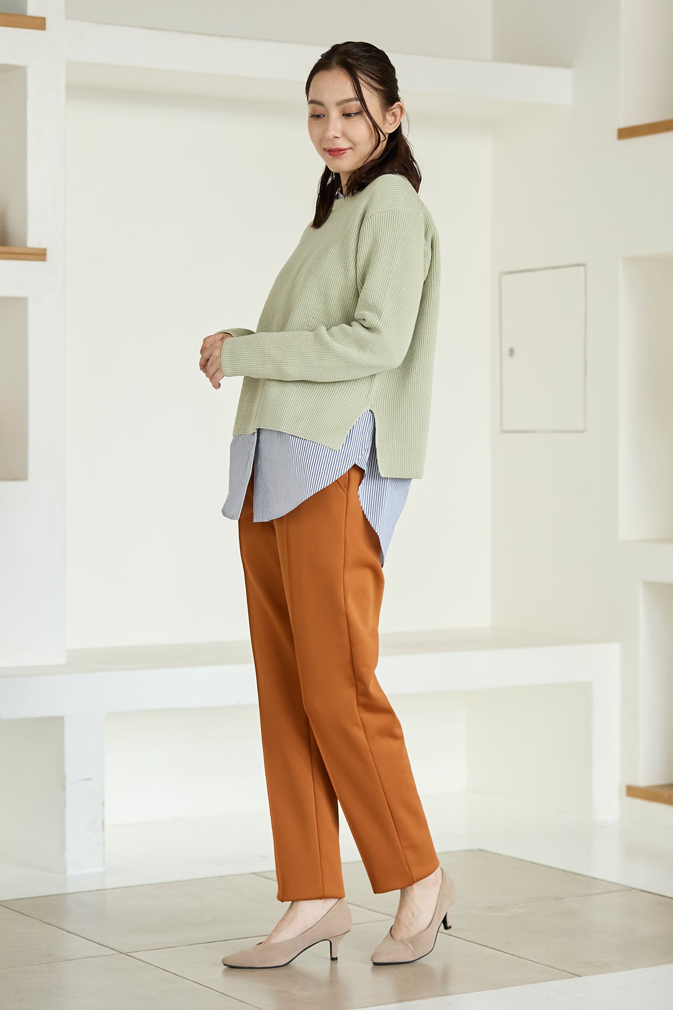 【特別お試し価格】すふれ起毛プラス 蓄熱保温 イージースラックス テーパード＆デニムプリントワイド