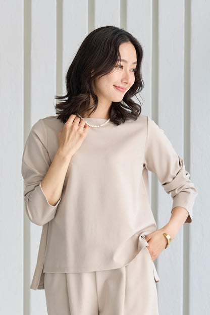 【SALE】スムースレーヨン サイドスリットプルオーバー
