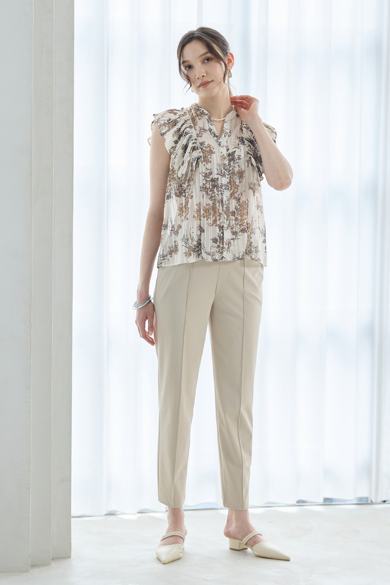 【おまとめ割 対象】サーラドライ 吸水速乾 接触冷感 イージースラックス テーパード