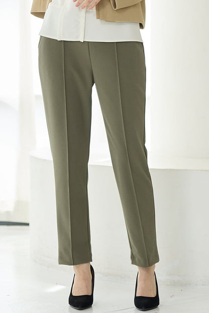 【SALE】ジョーゼットニット吸水速乾 ピンタック テーパード