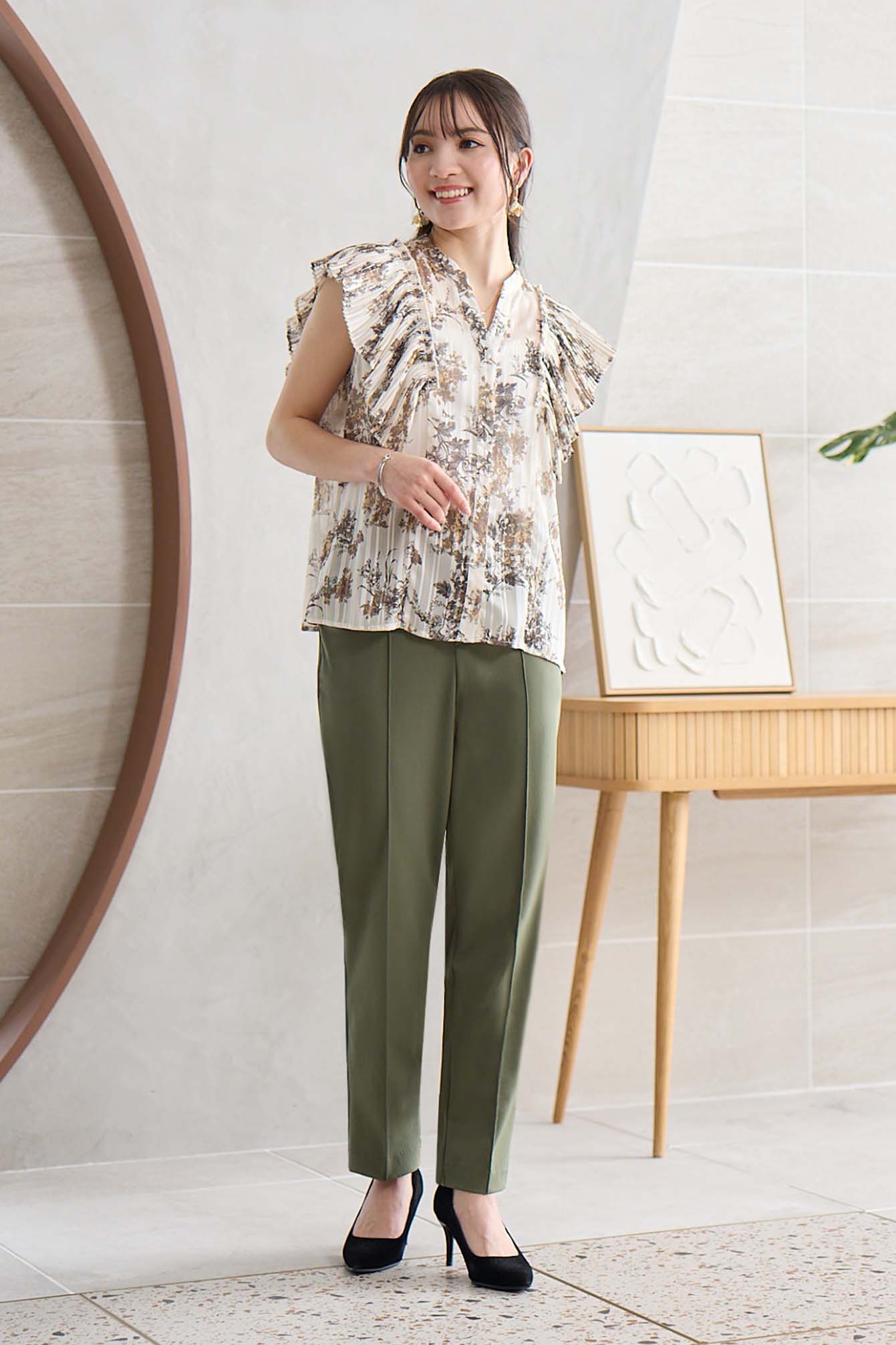 【おまとめ割 対象】サーラドライ 吸水速乾 接触冷感 イージースラックス テーパード