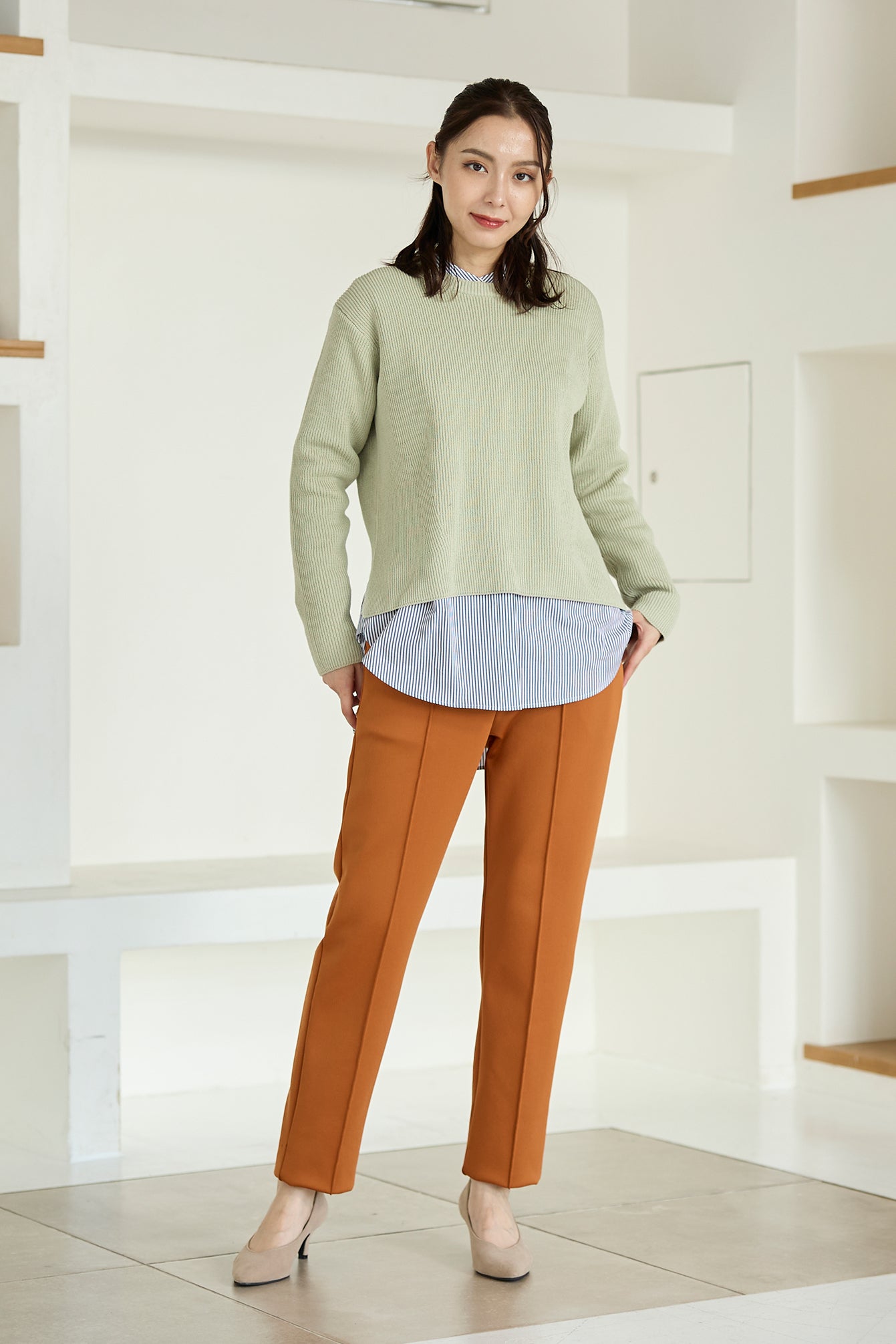 【特別お試し価格】すふれ起毛プラス 蓄熱保温 イージースラックス テーパード＆デニムプリントワイド