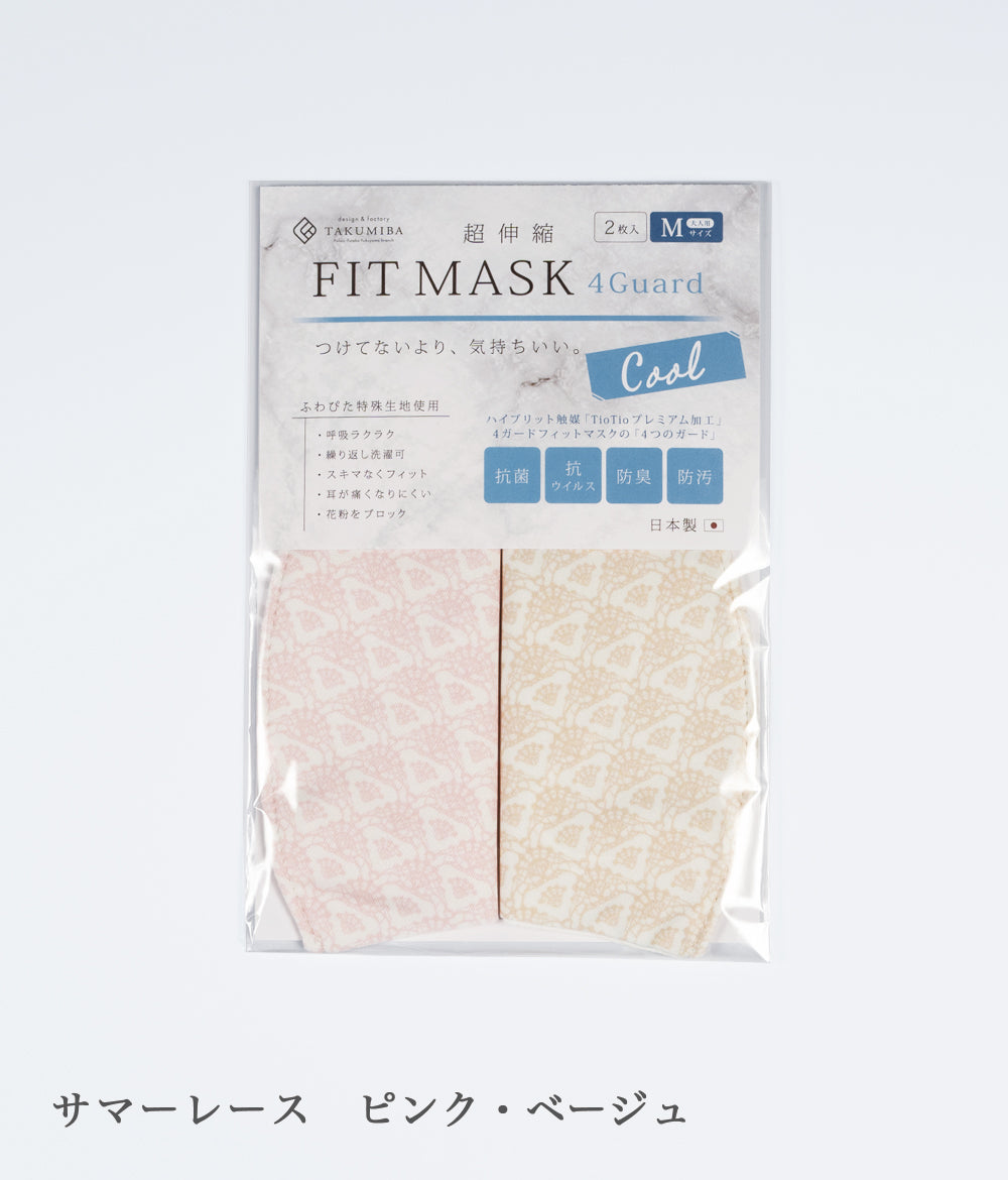 【日本製】 洗える超伸縮4ガードプリントマスクCOOL 2枚組（品番M-014）